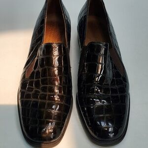 Theresia Helga Chocolate Brown Croco Loafer Size 8